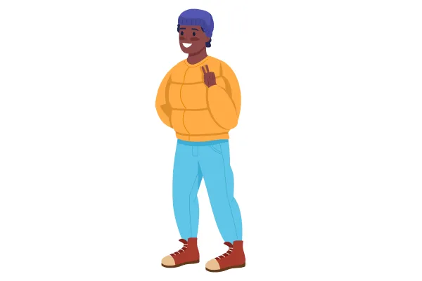 Kid in Coat Vector Characters Set