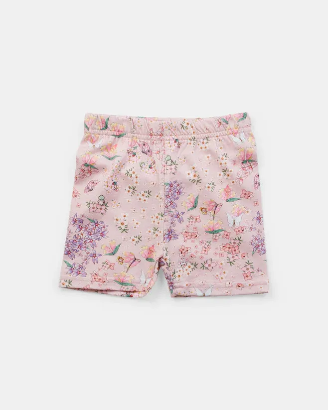 May Gibbs Astrid Bike Short - Pink Flora
