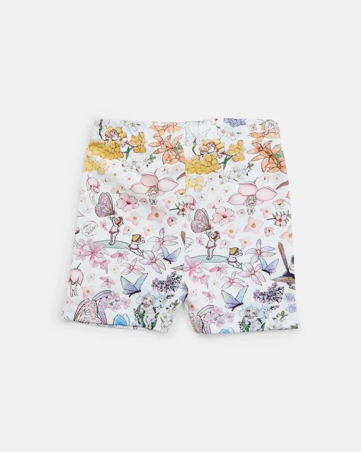 May Gibbs Astrid Bike Short - Rainbow White