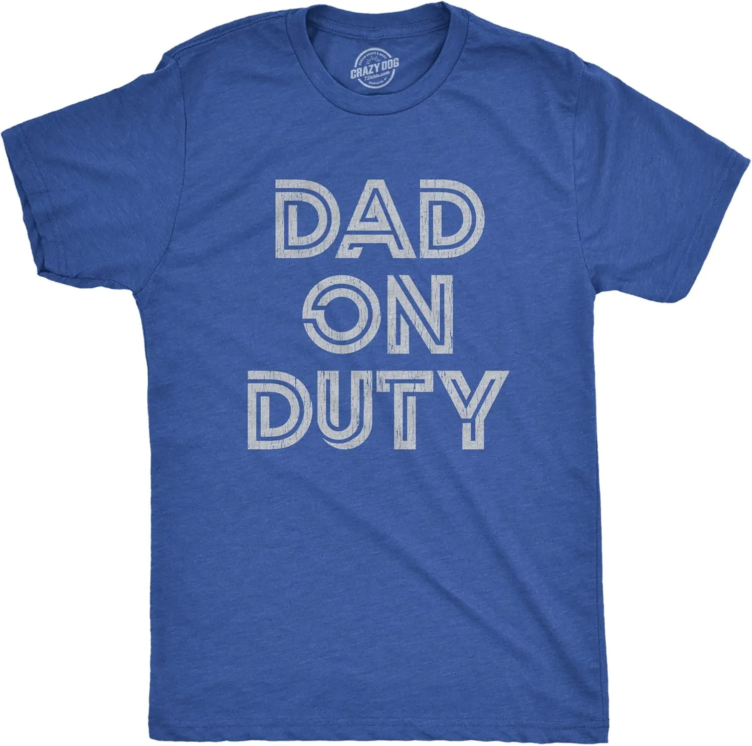 Mens Dad On Duty T Shirt Funny Father's Day Parenting Graphic Novelty Tee