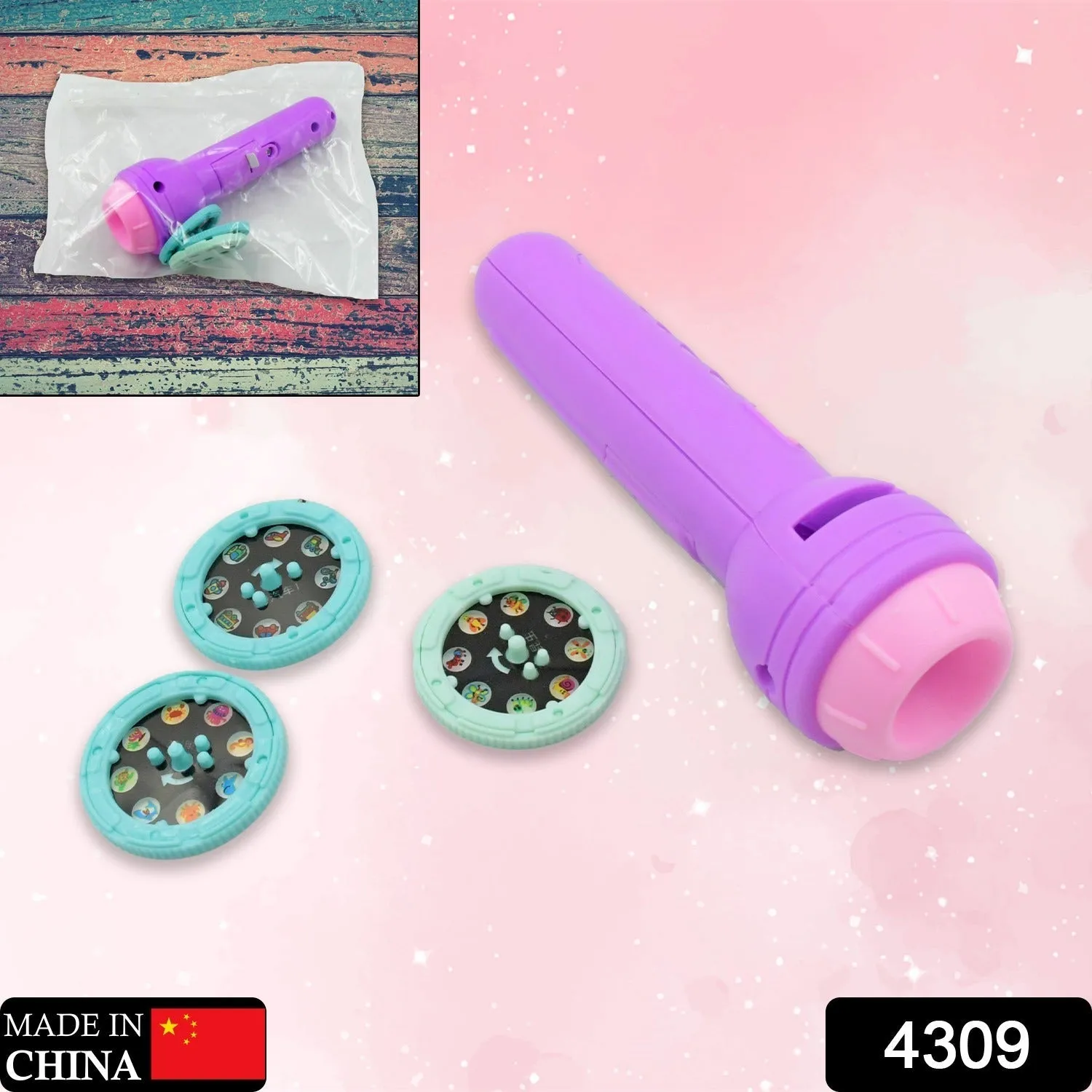 Mini Slide Projector for Kids (3 Slides): Projector Torch, Animated Patterns