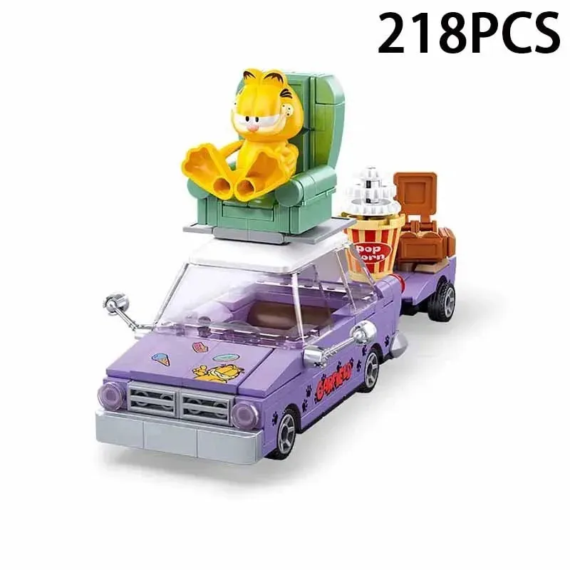 MOC NON  2024 Garfield Building Blocks Classic Anime The Garfield Show Cartoon Cat Model Bricks Assembly Toys