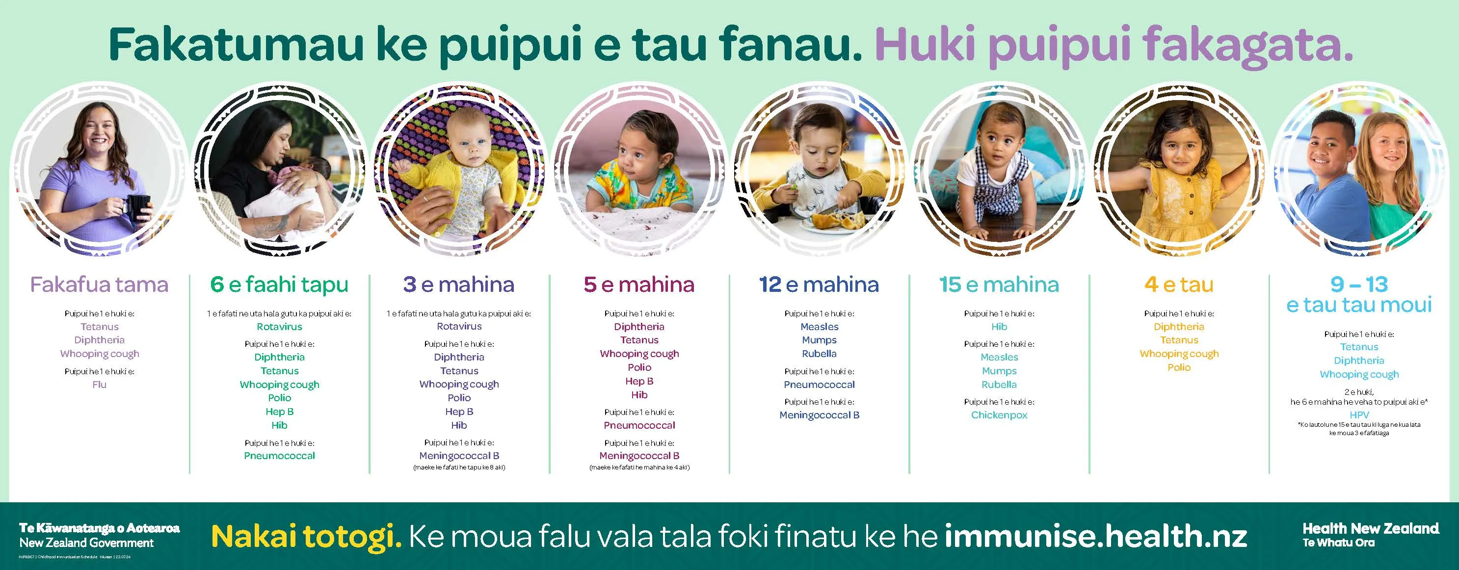 Protect tamariki for life. Immunise. NIP8967 - Niuean version