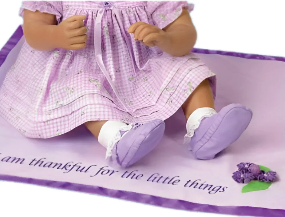 The Ashton-Drake Galleries Ayana African-American Lifelike Baby Girl Collectible Doll Realistic Baby Doll with Big Brown Eyes, Curly Hair, and Melody-Playing Satin-Trimmed Blanket by Linda Murray 20-Inches