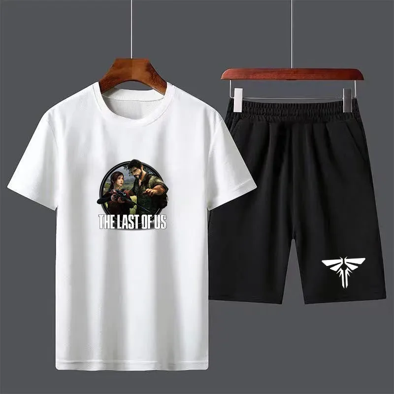 The Last of Us Part 2 Cotton Men's T-shirt Shorts Set Breathable Casual T shirt Running Set Boys Harajuku Male Streetwear Tops