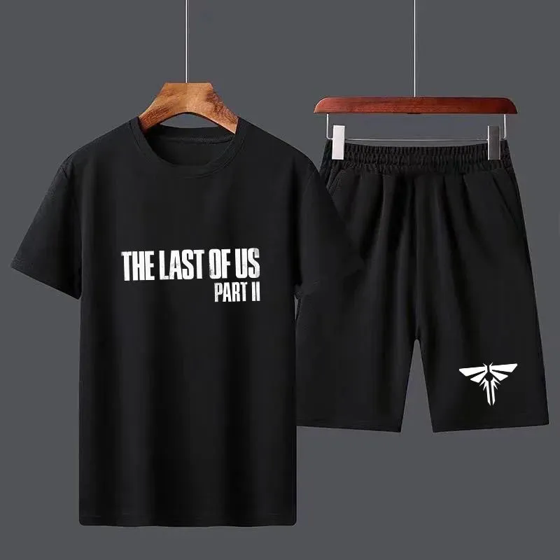 The Last of Us Part 2 Cotton Men's T-shirt Shorts Set Breathable Casual T shirt Running Set Boys Harajuku Male Streetwear Tops