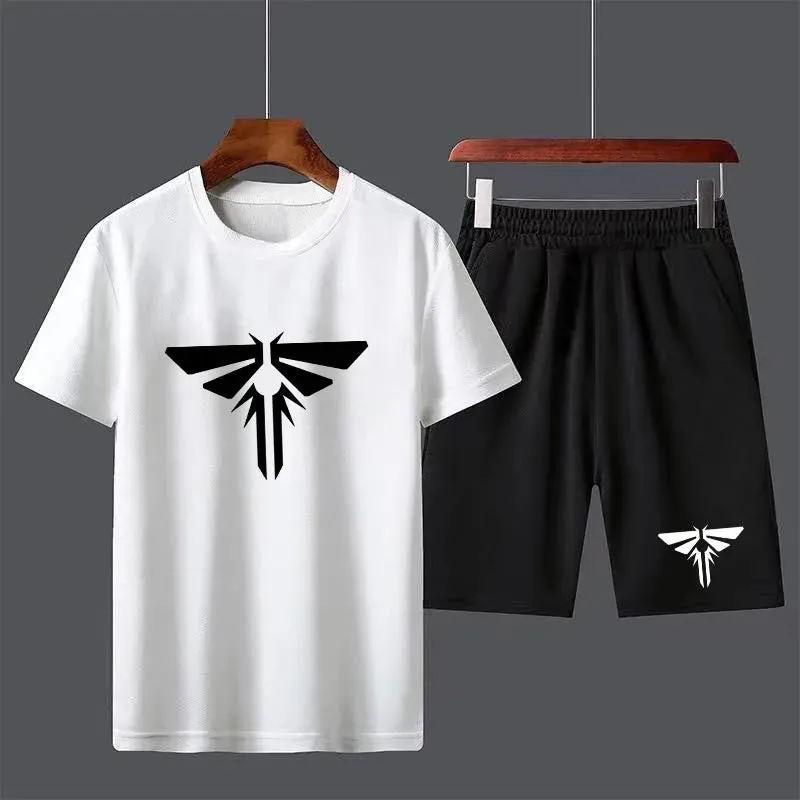 The Last of Us Part 2 Cotton Men's T-shirt Shorts Set Breathable Casual T shirt Running Set Boys Harajuku Male Streetwear Tops