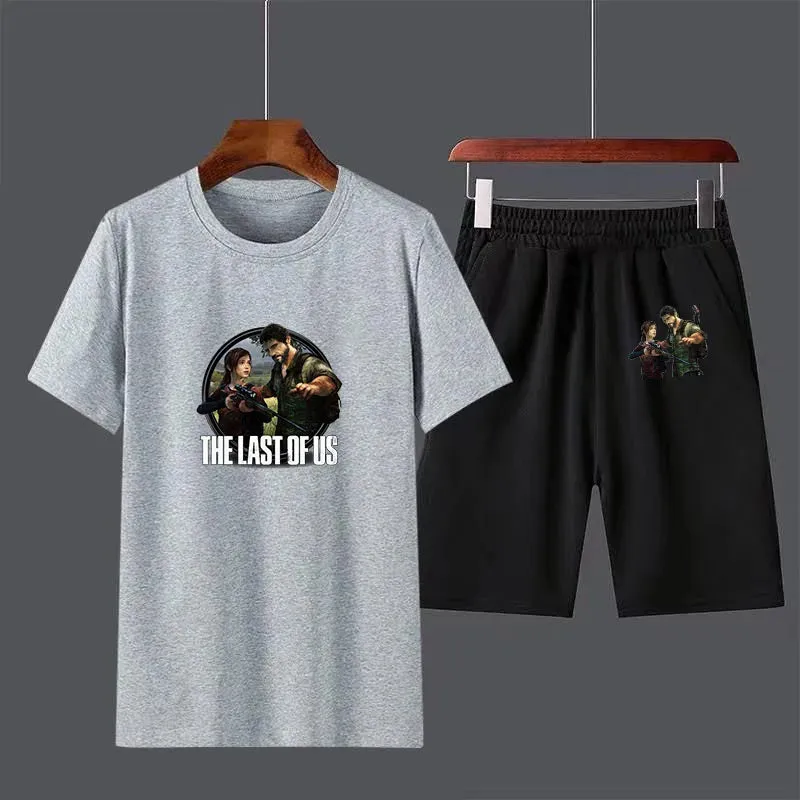 The Last of Us Part 2 Cotton Men's T-shirt Shorts Set Breathable Casual T shirt Running Set Boys Harajuku Male Streetwear Tops