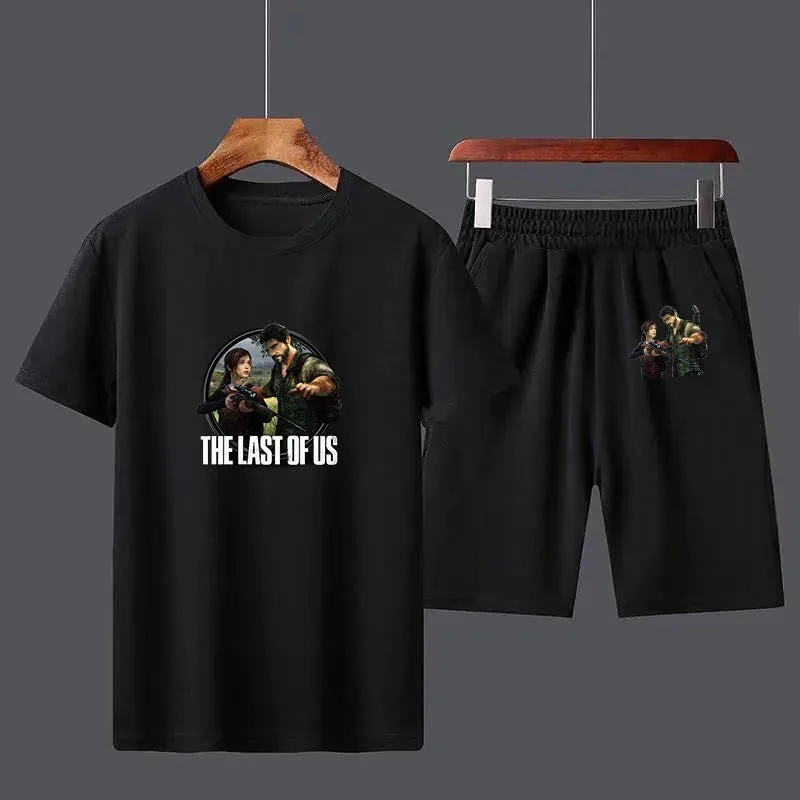 The Last of Us Part 2 Cotton Men's T-shirt Shorts Set Breathable Casual T shirt Running Set Boys Harajuku Male Streetwear Tops