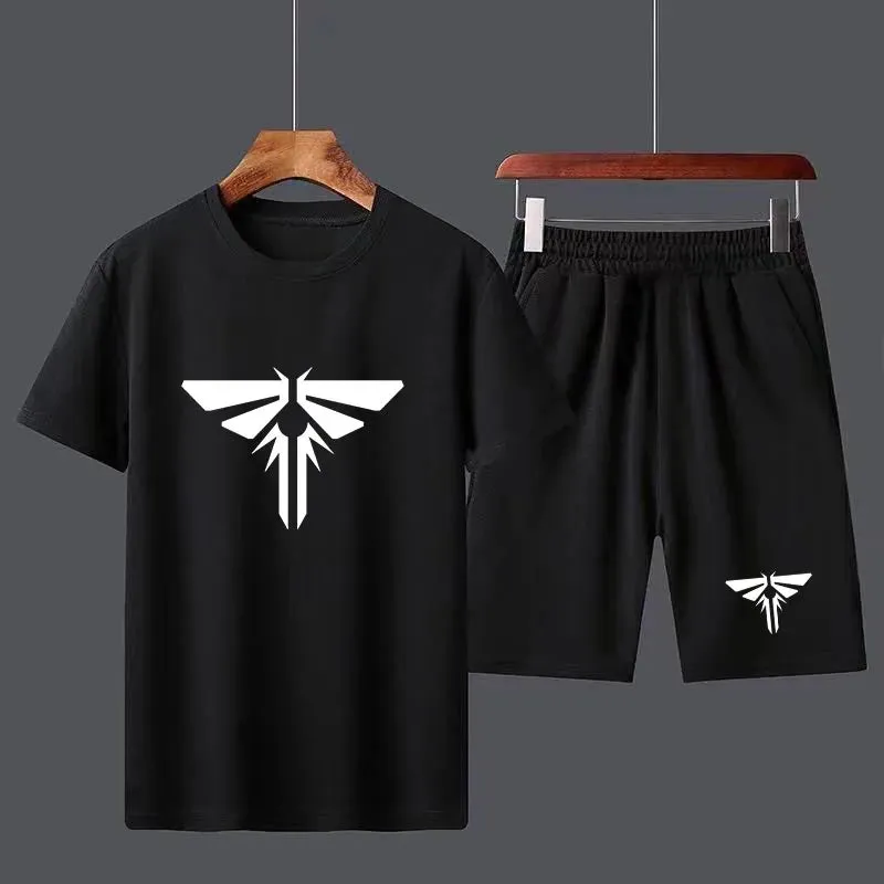The Last of Us Part 2 Cotton Men's T-shirt Shorts Set Breathable Casual T shirt Running Set Boys Harajuku Male Streetwear Tops