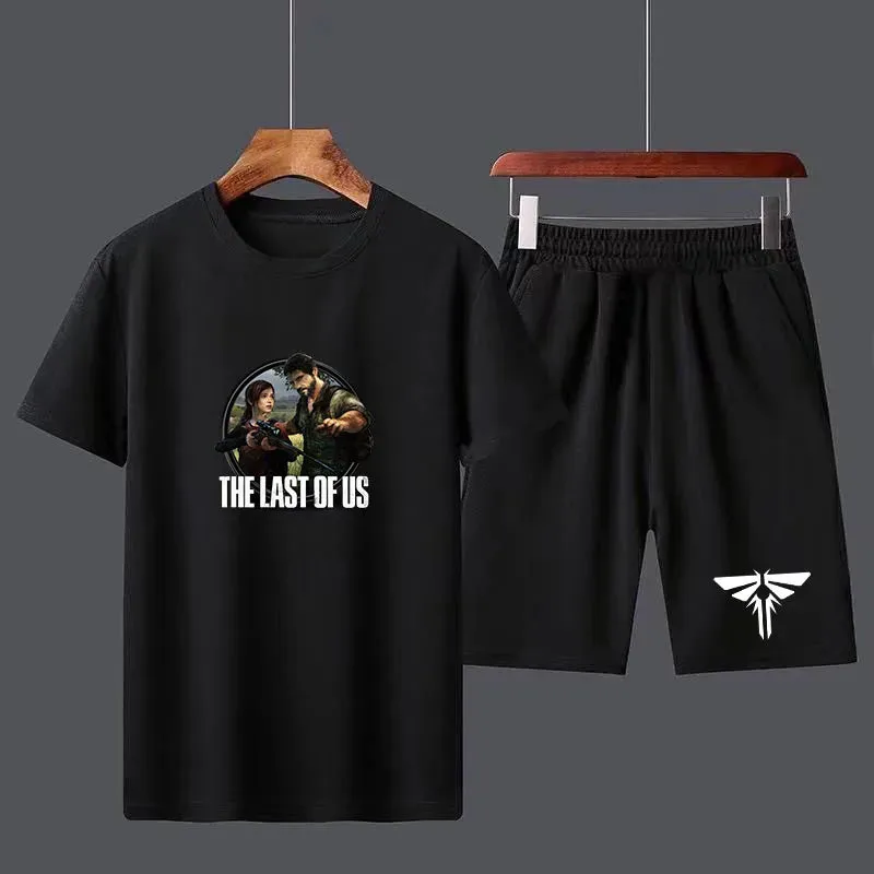 The Last of Us Part 2 Cotton Men's T-shirt Shorts Set Breathable Casual T shirt Running Set Boys Harajuku Male Streetwear Tops