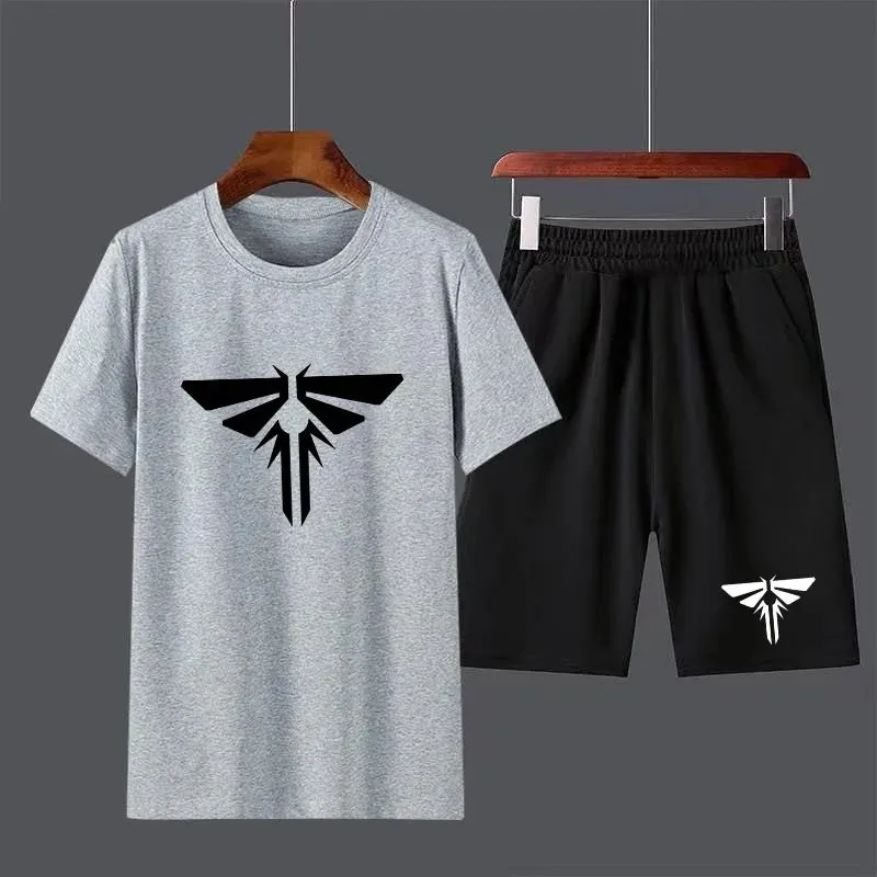 The Last of Us Part 2 Cotton Men's T-shirt Shorts Set Breathable Casual T shirt Running Set Boys Harajuku Male Streetwear Tops