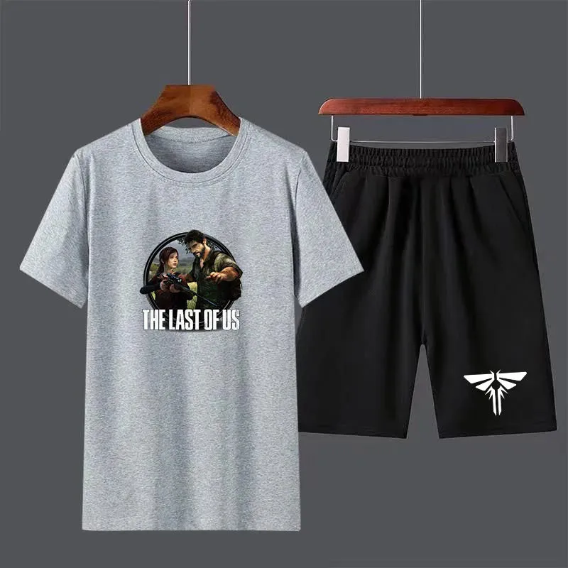 The Last of Us Part 2 Cotton Men's T-shirt Shorts Set Breathable Casual T shirt Running Set Boys Harajuku Male Streetwear Tops