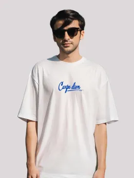 Unisex white carpe diem typography t-shirt