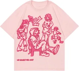 Vamtac Oversized Graphic Tees Y2k Vintage Tops for Men Women Streetwear Unisex T Shirts
