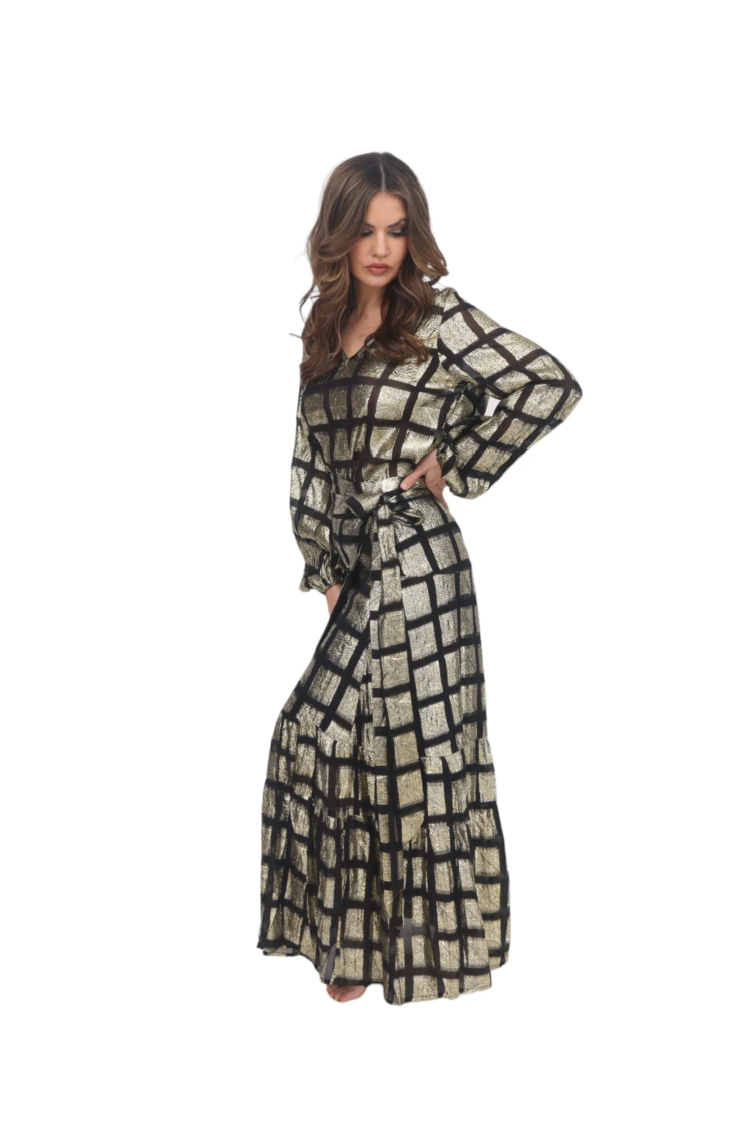Venezia Wrap Skirt - Black and Gold