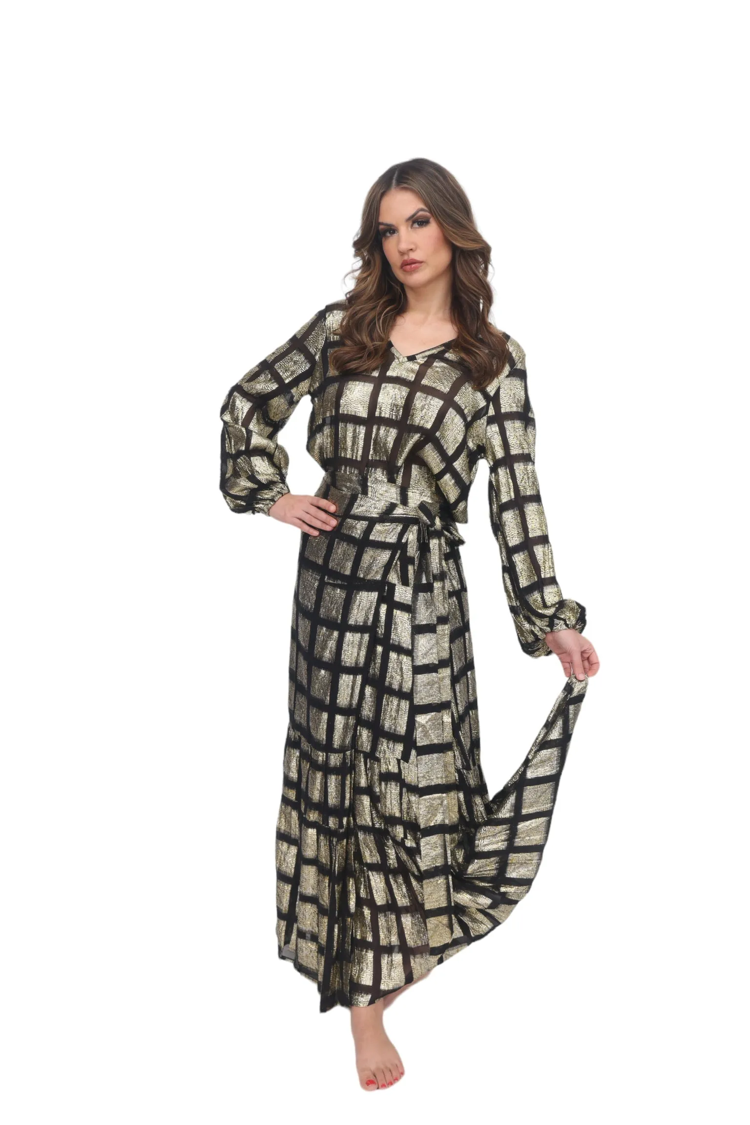 Venezia Wrap Skirt - Black and Gold