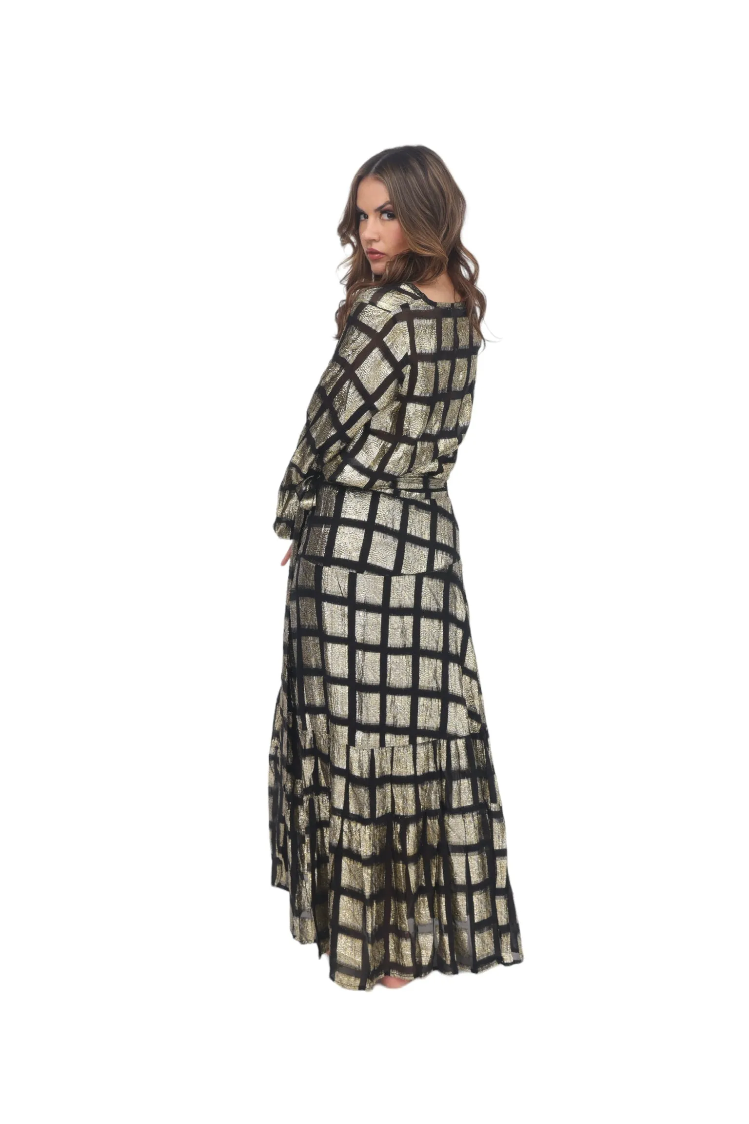 Venezia Wrap Skirt - Black and Gold