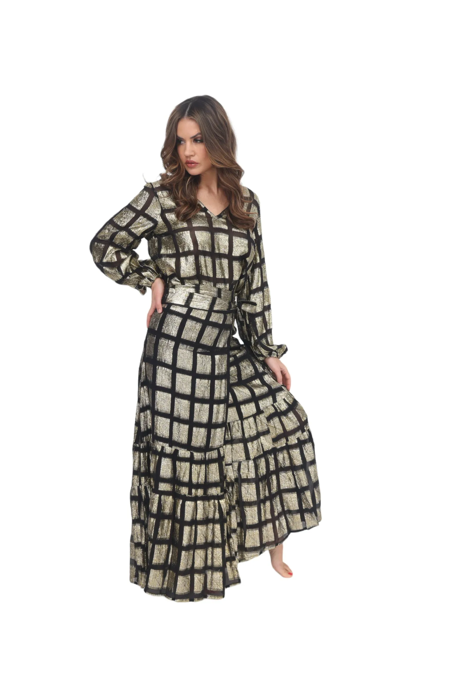 Venezia Wrap Skirt - Black and Gold