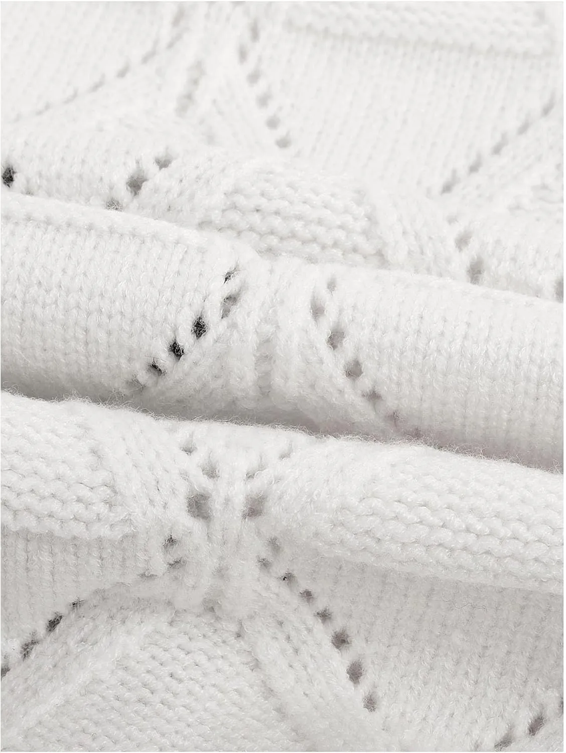 Verdusa Women's Old Money Bow Tie Crochet Sweater Vest Contrast Binding Knot Front V Neck Knit Top