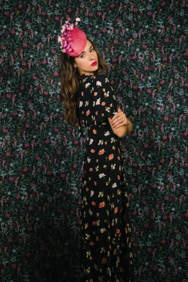Zipessa: Hot Pink Fascinator with Cherry Blossom